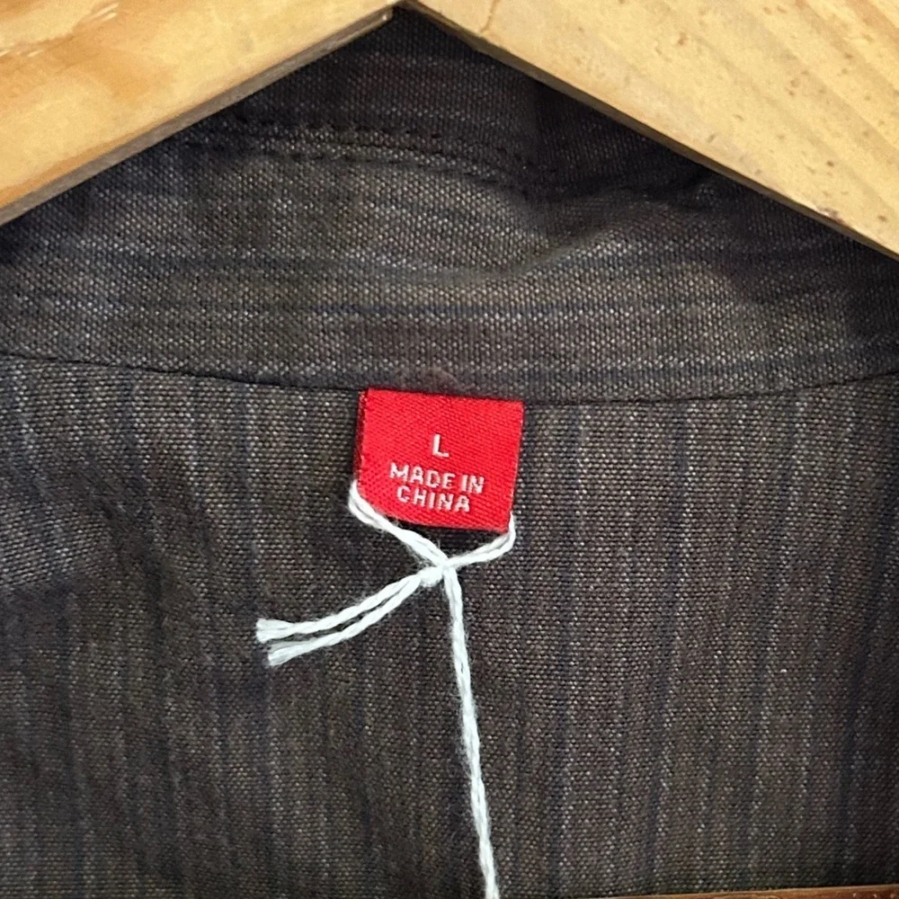 Vintage Mossimo Cotton Striped Brown Navy Blazer - size L MENS
